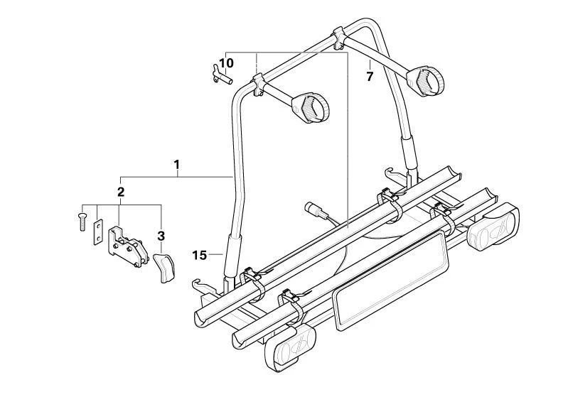 MINI Genuine Rear Carrier Rack Tow Bar Long Bicycle Spacer - Image 2